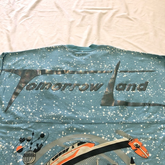 Disney World Tomorrowland Blue Spirit Jersey Magic Kingdom Adult Size - NEW - Picture 3 of 6